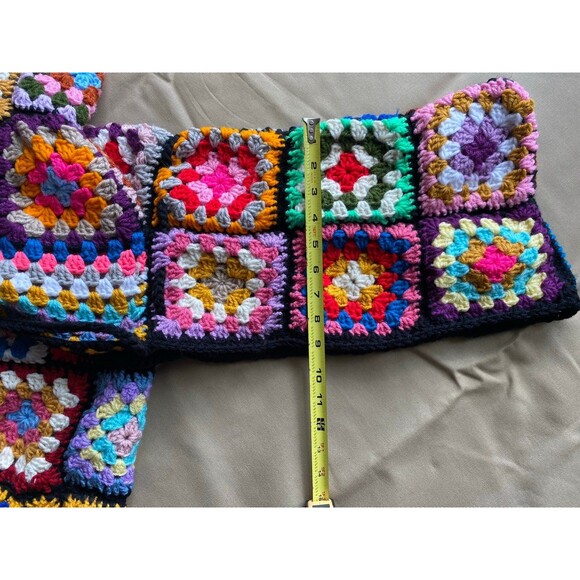 New granny square long cardigan with hood - Picture 8 of 9